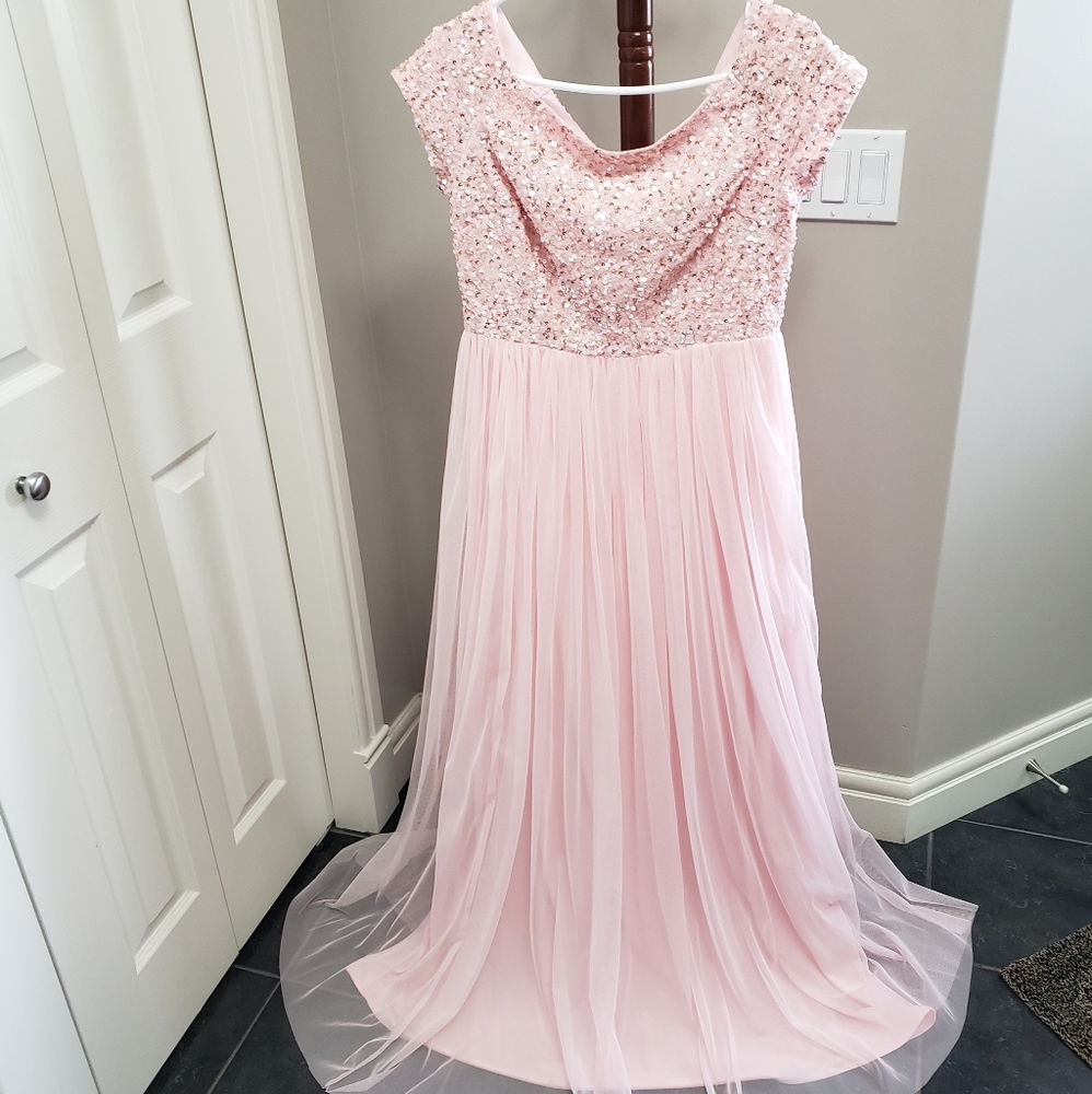 Pink off shoulder dress